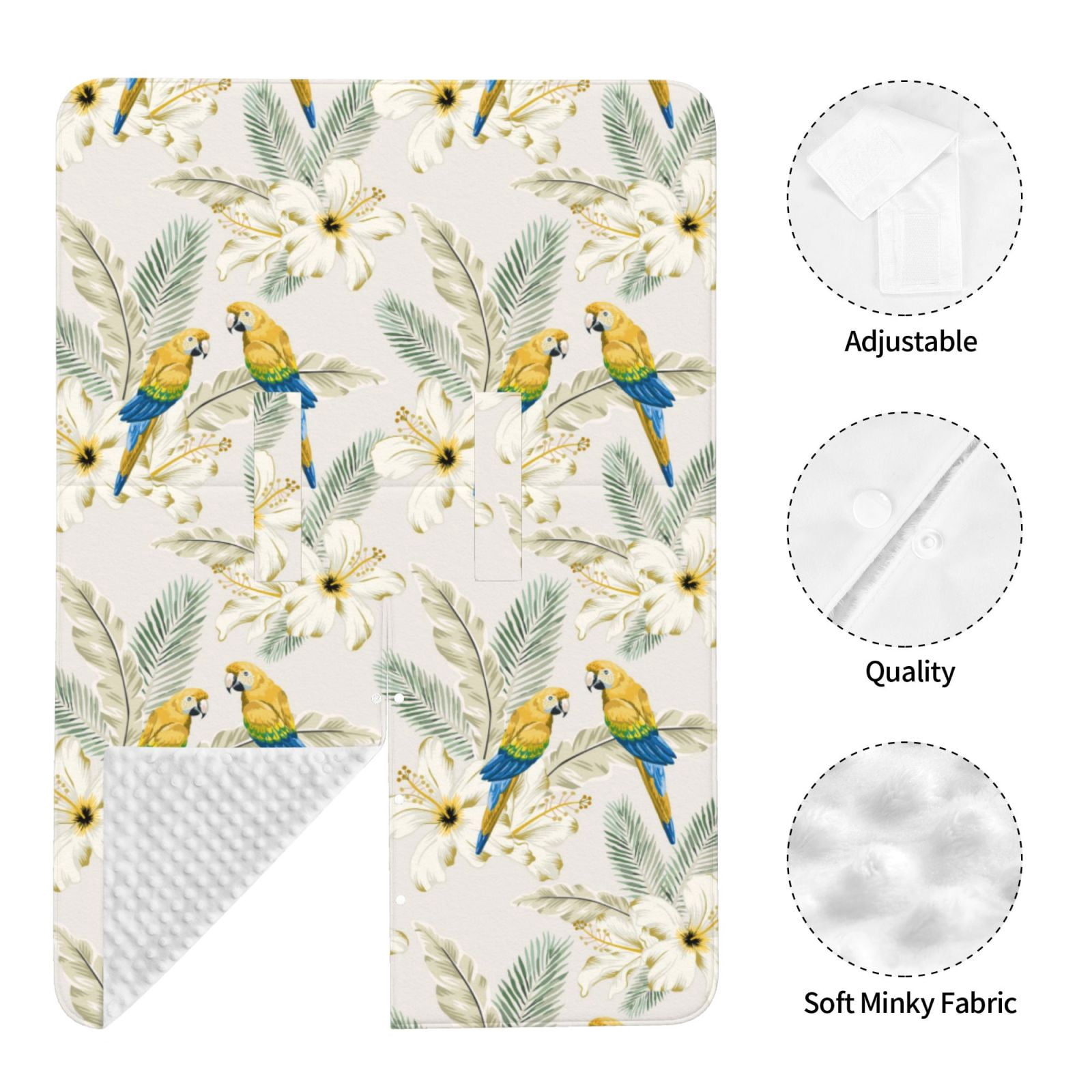 Car Seat Cover Baby - Cute Parrot Palm Leaves Flower Breathable Infant Car Seat Cover for Baby Carseat, Lightweight Comfort Baby Essentials Must Haves Newborn Stuff for Girl Boy