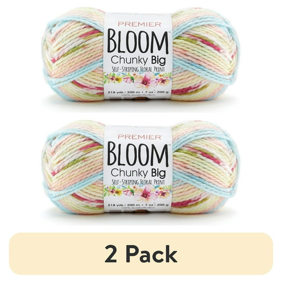 (2 pack) Premier Yarns - Bloom Chunky Big Yarn - Snapdragon - 7oz 218yds - 5 Bulky Weight - Acrylic