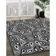 thumbnail image 3 of Ahgly Company Machine Washable Indoor Round Transitional Charcoal Black Area Rugs, 5' Round, 3 of 7