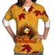 thumbnail image 4 of Puntoco Blusa de manga corta con cuello en V para mujer con bolsillos Puntoco Puntoco-3690, 4 of 4