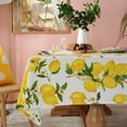 thumbnail image 1 of Vinyl Tablecloth with Flannel Backing, Waterproof, Oil Resistant, Rectangular, PVC, Stain Resistant, Indoor/Outdoor Washable, for Picnic, BBQ and Dining Table (Lemon, 21" x 78", 7 inche, 1 of 5