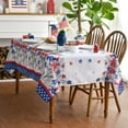 thumbnail image 2 of 4th of July Tablecloth 60x102 Inch, Patriotic Watercolor Poppy Flowers Independence Day Memorial Day Table Cover for Party Picnic Dinner Decor, 2 of 6