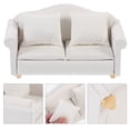 thumbnail image 3 of SOPOTUTU Miniature White Wood Sofa Dollhouse Furniture Simulation Accessory for Doll House, 3 of 8