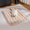 thumbnail image 2 of Barhoo Plush Dog Bed Mat Crinkle Soft Pet Blanket Cushion for Cats Dogs Warm Sleeping Pad Faux Fur Comfort Bed for Crate Kennel Couch Travel Portable Washable Pet Bedding, 2 of 9