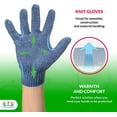 thumbnail image 5 of Men's Blue Gray Knit Work Gloves Washable Cotton Polyester with Elastic Knit Wrist 24 Pack, 5 of 9