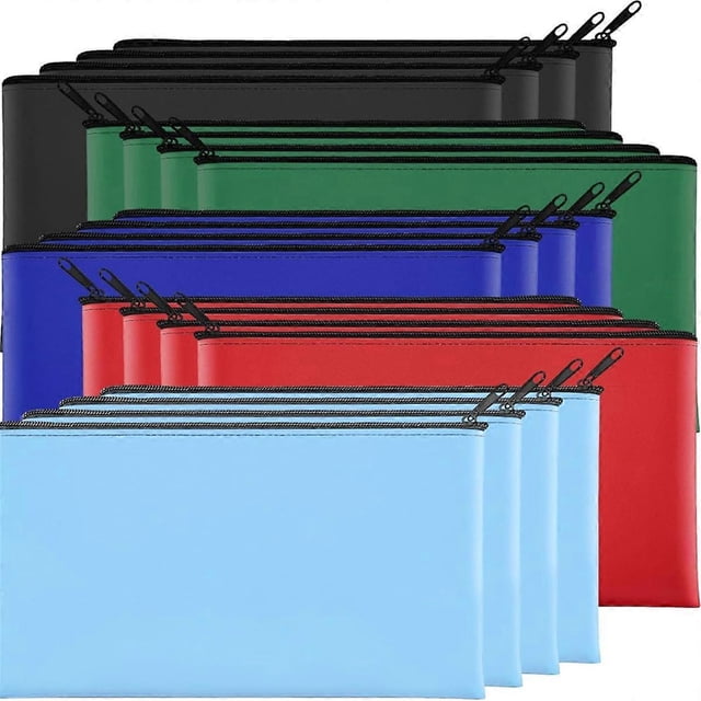 20 Pack Money Bags 11.5 x 6.1 Inch Bank Deposit Bags with Zipper C