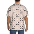 thumbnail image 5 of Xecao offers the Cute Panda for Men's Casual Short-sleeved Shirt, a button-up collared shirt with a pocket, perfect for beach vacations and yacht travel in the XX-Large size., 5 of 7
