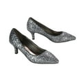 thumbnail image 4 of XY London Womens Gwyneth Glitter Kitten Heel Court Pumps, 4 of 4