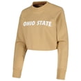 thumbnail image 2 of Women's Tan Ohio State Buckeyes Raglan Cropped Sweatshirt & Sweatpants Set, 2 of 5