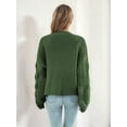 thumbnail image 4 of Women Casual Oversized Sweaters Open Front Batwing Long Sleeve Chunky Knit Cardigan Outerwear Coats Army Green S, 4 of 6