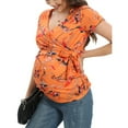thumbnail image 3 of Youmylove Summer Short Sleeve V Neck Plaid Print Tops T Shirt For Breastfeeding Womens Maternity Nursing Tshirts Soft Cozy Blouse, 3 of 7