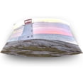 thumbnail image 4 of Sunset Behind Lighthouse Velvet Plush Throw Pillow Cushion Case Cover - 18" x 18" - Invisible Zipper Home Decor Floral for Couch Sofa No Pillow Insert, 4 of 5