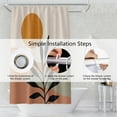 thumbnail image 6 of Bohemian Bathroom Shower Curtain Orange Sun Eucalyptus Leaves Abstract Mountain Boho Theme Bath Curtain with Hooks Waterproof Fabric Polyester Shower Curtain Modern Home Decor, 72x72 Inch, 6 of 6