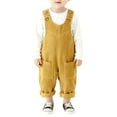 thumbnail image 5 of Tisuna Boys Girls Romper Solid Color Sleeveless Suspenders Jumpsuit Fashion Casual Autumn Winter Kids Overalls Pants Yellow Size 6-12 Months, 5 of 9