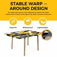 thumbnail image 4 of Yellow Black Geometric Table Cloths for 4 Foot Rectangle Tables, Modern Art Abstract Grey Line Patio Waterproof Elastic Fitted Tablecloths, Washable Rectangular Table Cover for Camping, 4 of 8