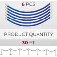 6PCS Blue Velvet Rope 5 Foot with Gold Hooks – Premium Stanchion Rope ...