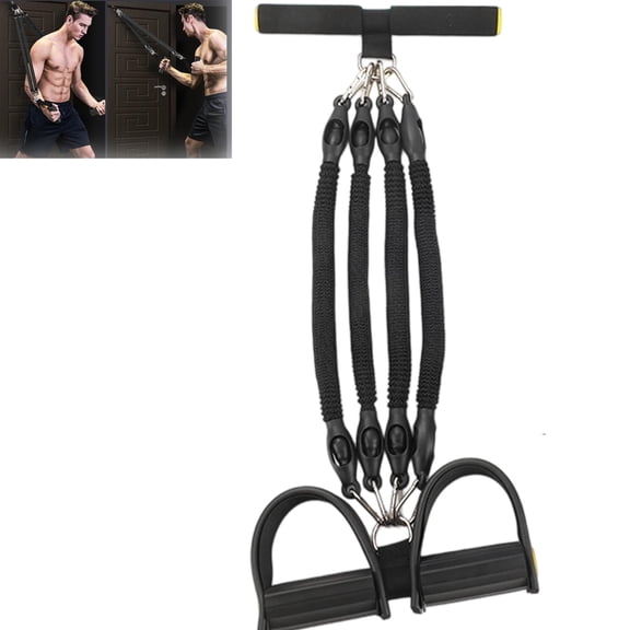 Resistance Bands-4 Tube Pedal Ankle Puller, 2025 New Pedal Resistance Band Stretch Bands, AB Training Auxiliary Device Workout Equipment for Women Men