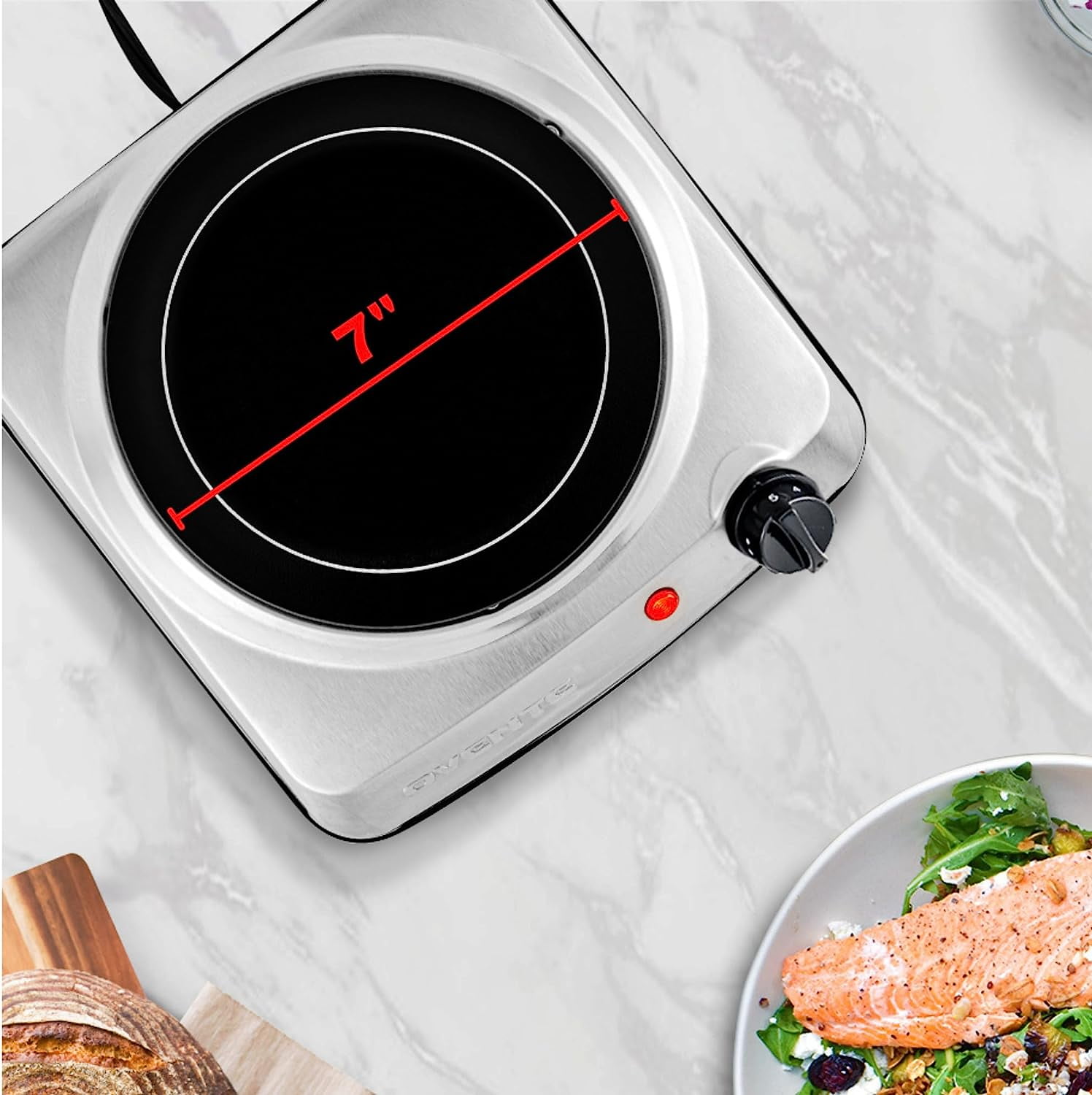 OVENTE Countertop Infrared Double Burner, 1700W Electric Hot Plate