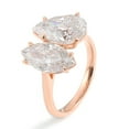 thumbnail image 5 of solitaire jewels 3TCW Marquise and Pear Moissanite Toi Et Moi Engagement Ring For Women, 18K Rose Gold, 5 of 7