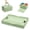 Light Green, variant on Grusce Collapsible Crate Storage Box with Handle, Large Capacity Plastic Organizer Container with Lid for Snack Toy Kitchen Living Room