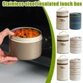 thumbnail image 3 of Round Lunch Box Portable Insulated Lunch Container Set Stainless Steel Box~ L2J8, 3 of 8