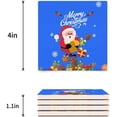 thumbnail image 3 of FMSHPON Merry Christmas Santa Claus Set of 6 Coaster for Drinks, Absorbent Ceramic Stone Coasters Cup Mat with Cork Base for Home Kitchen Room Coffee Table Bar Decor, 3 of 4