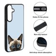 thumbnail image 2 of WIRESTER Shockproof Soft Rubber Cover Case for Samsung Galaxy S25+ / S25 Plus 6.7" 2025, Animal Siamese Kitten Cat On Pale Aqua Background, 2 of 5
