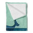 thumbnail image 2 of Whale Soft Flannel Fleece Throw Blanket, Big Blue Whale Half of It Swimming on the top of Ocean Sea Life Image, Cozy Plush for Indoor and Outdoor Use, 60" x 80", Pale Blue and Dark Blue, by Ambesonne, 2 of 5