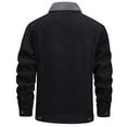 thumbnail image 3 of Lovskoo Men's Corduroy Waxed Jacket Fleece Lined Coat Thick Warm Outdoor Solid Button Down Lapel Collar Pockets Windproof Winter Casual Jacket Black, 3 of 4