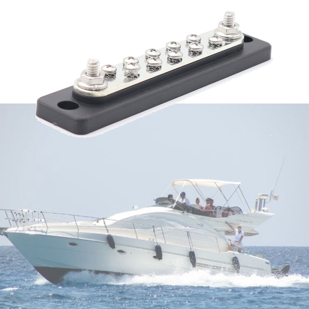 BQBQERT Terminals Power Distribution Block Busbar with Transparent Cover Heavy Duty 10 Way 2 Terminal Bus