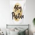thumbnail image 4 of Positive Energy Tapestry, Ink Written Motivational Phrase on Circular Brushstroke, Wall Hanging for Bedroom Living Room Dorm Decor, 60W X 80L Inches, Seal Brown Pastel Brown White, by Ambesonne, 4 of 5