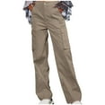 thumbnail image 3 of Fjofpr Savings Clearance 2024! Funicet Cargo Pants for Women Women's Fashion Workwear Design Cool Street Casual Solid Pants Pants Yellow XL, 3 of 7