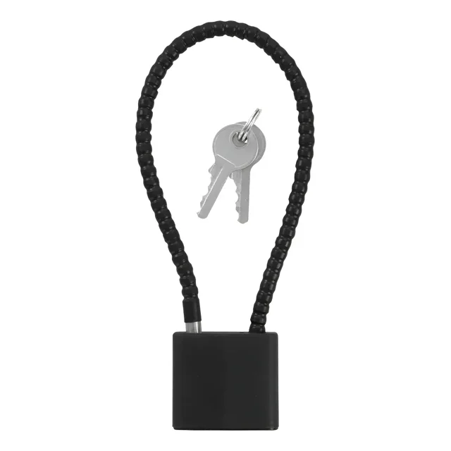 Candado De Cable Resistente Con Llaves 20cm Negro