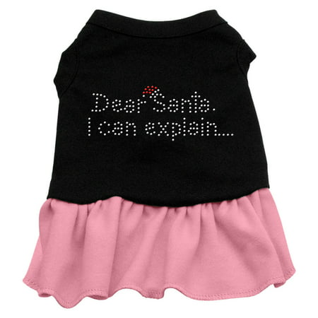 Dear Santa Rhinestone Dress Black with Pink Lg (14)