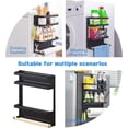 thumbnail image 4 of Magnetic Fridge Organizer, Stainless Steel Construction For Durability, Large Foldable Shelves, Removable Hooks, Easy To Install Without Tools, Perfect For Space-Saving On, 4 of 5