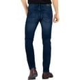 thumbnail image 2 of CULTURA AZURE Mens Skinny fit Jeans, Washed Denim Saddle Stitch Stretch Flex Jeans, Dark Blue, 2 of 7