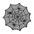 thumbnail image 3 of LmnLft Spider Web Placemats, Gothic Halloween Placemats, Black Hollow Out Spiderweb Doilies, Round Table Mats for Party Table Decoration, Seasonal Dining Room and Holiday Event Home Décor, 3 of 4