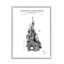 Stupell Industries Intricate Amusement Castle Diagram Graphic Art White Framed Art Print Wall Art, Design by Karl Hronek