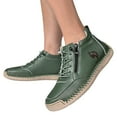 thumbnail image 3 of Womens Shoes,Women Loafers Zipper Design Casual Shoes with Ankle Strap Comfortable Women Loafers for Walking and Daily Wear,Shoes for Women,Green,9.5, 3 of 9