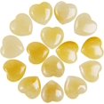 thumbnail image 1 of Marrywindix 15 Packs 0.8 Inch Healing Crystal Natural Yellow Jade Heart Love Carved Palm Worry Stone Chakra Reiki Balancing, 1 of 7