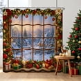 thumbnail image 2 of Tchckioa Christmas Farmhouse Shower Curtain for Bathroom,Waterproof and Privacy Hooks Bath Curtain,72x72, 2 of 6