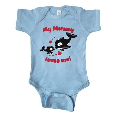 

Inktastic My Mommy Loves Me- orca baby Gift Baby Boy or Baby Girl Bodysuit