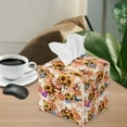 thumbnail image 2 of ZIATUBLE Sunflower Square Tissue Box Cover PU Leather Butterfly Tissue Boxes Rectangle Tissue Box Holder with Storage Decorative Facial Paper Organizer Dispenser Home Decor, 2 of 7