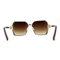 thumbnail image 3 of Womens 90s Luxury Jewel Ribbon Hinge Square Butterfly Sunglasses Gold Brown, 3 of 4