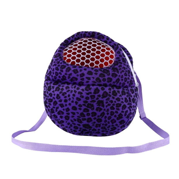 Transportín para mascotas, hámster, rata, erizo, conejo, hurón, bolsa para dormir saliente (leopardo morado L)