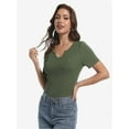 thumbnail image 3 of Womens Tops Crew Neck Summer Short Sleeve Casual Slim Fitted Tshirt, 3 of 6