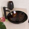 thumbnail image 5 of Wonline Round Tempered Glass Bathroom Vessel Sink Bowl without Overflow, Equipped with Oil Rubbed Bronze Faucet Pop-up Drain Combo, 5 of 6