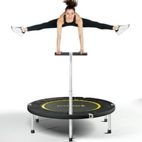 SkyBound Boogie Bounce Foldable Mini Trampoline 40 Inch, in-Home Cardio Fitness Rebounder with Adjustable T-Bar Handle,Exercise Trampoline for Adult, Fitness Trampoline for Workout Trainer