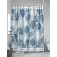 thumbnail image 5 of Fsddascl Blue White Coral Shower Curtain Set - 72" x 78" Washable Bathtub Curtain with 12 Hooks, Summer Beach Coastal Ocean Stripes Waterproof Fabric Stall Shower Curtains for Bathroom/Bathtub, 5 of 6