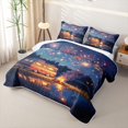 thumbnail image 3 of Catabedysis Happy Camping Twin Quilt Set,Night Camper Print Twin Coverlet Set For Boys,Multicolor,2 Pieces, 3 of 7